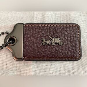 * SOLD *COACH Rogue 1941 XL Bag Charm Hang Tag Oxblood/Burgundy Leather/Gunmetal